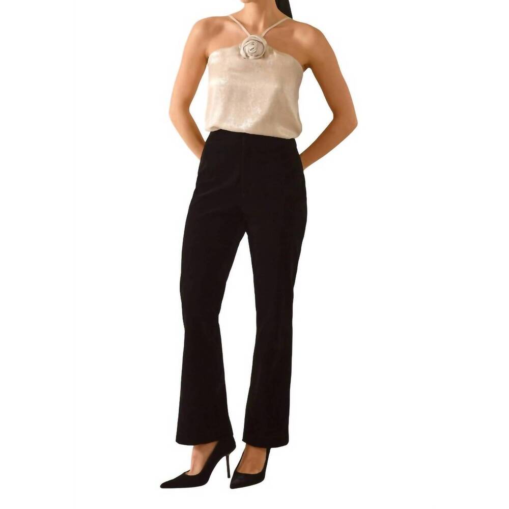 NEW GREYLIN milton velvet straight leg pant in black
